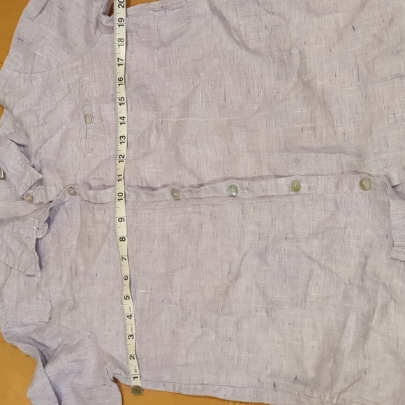 Chico's Design purple linen button down - Picture 5 of 7